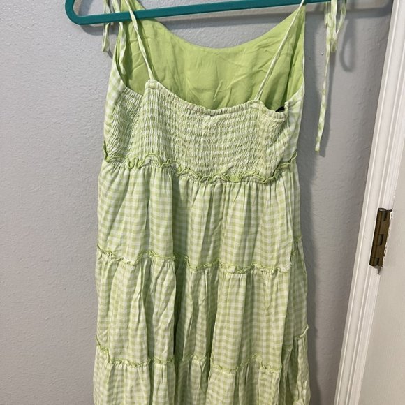FOREVER21 - Green Gingham Babydoll Dress - Medium - Picture 2 of 4